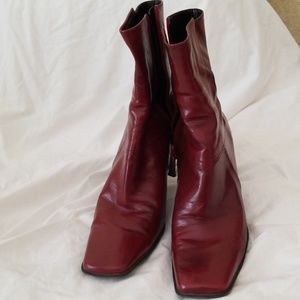 Dark red leather boot